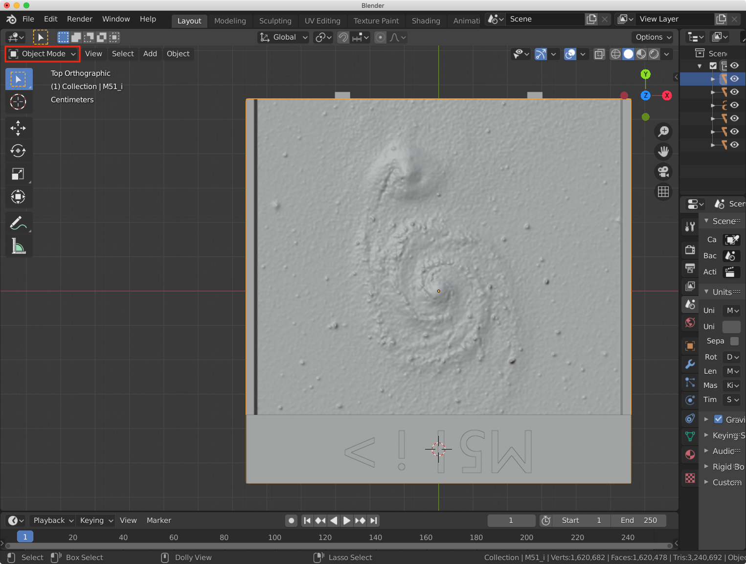 Blender with the view-prot in Object mode. A red box is drawn around the mode toggle menu.